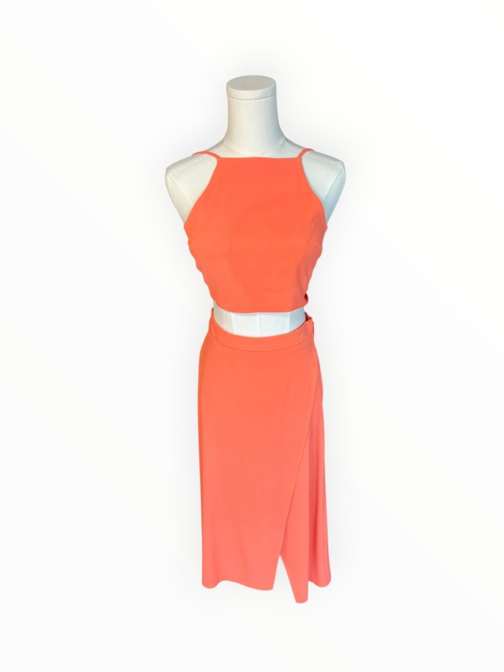 Show Me Your Mumu Coral Orange Tie Back Crop Top Small